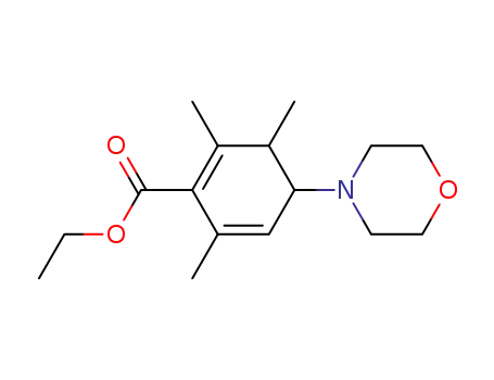 Molecular Structure of 96121-11-8 (1,5-Cyclohexadiene-1-carboxylic acid,
2,3,6-trimethyl-4-(4-morpholinyl)-, ethyl ester)