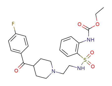 Molecular Structure of 120357-02-0 (Carbamic acid,
[2-[[[2-[4-(4-fluorobenzoyl)-1-piperidinyl]ethyl]amino]sulfonyl]phenyl]-,
ethyl ester)