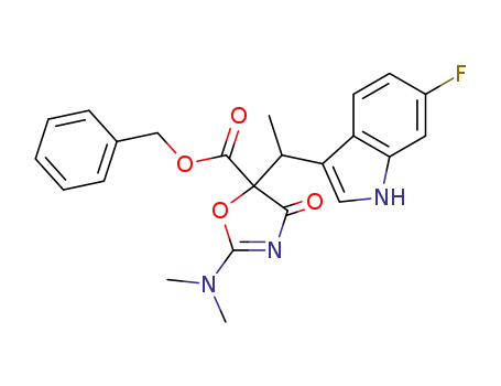 benzyl 2-dimethylamino-5-[1-(6-fluoroindol-3-yl)ethyl]-4-oxo-2-oxazolin-5-carboxylate