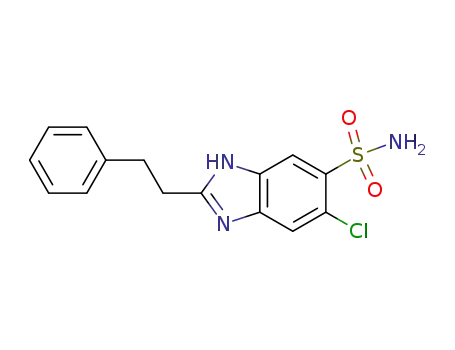 Molecular Structure of 89725-24-6 (1H-Benzimidazole-5-sulfonamide, 6-chloro-2-(2-phenylethyl)-)