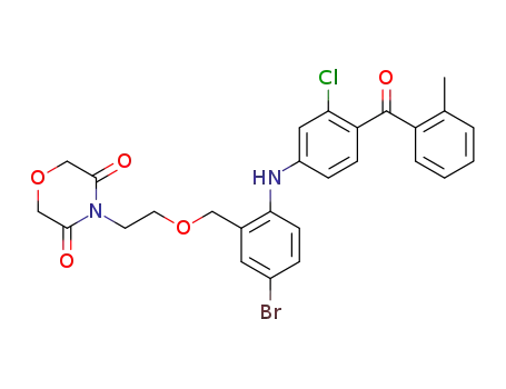 4-(2-{[5-Bromo-2-({3-chloro-4-[(2-methylphenyl)carbonyl]phenyl}amino)benzyl]oxy}ethyl)morpholine-3,5-dione