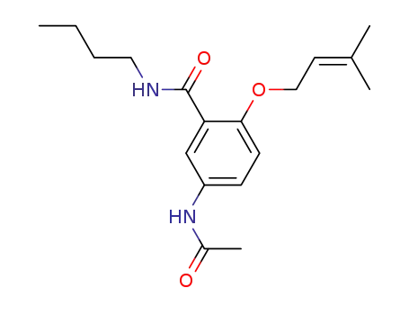 Molecular Structure of 400039-29-4 (Benzamide, 5-(acetylamino)-N-butyl-2-[(3-methyl-2-butenyl)oxy]-)