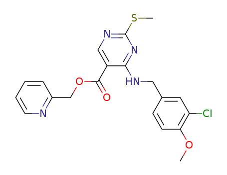 5-Pyrimidinecarboxylic acid,
4-[[(3-chloro-4-methoxyphenyl)methyl]amino]-2-(methylthio)-,
2-pyridinylmethyl ester