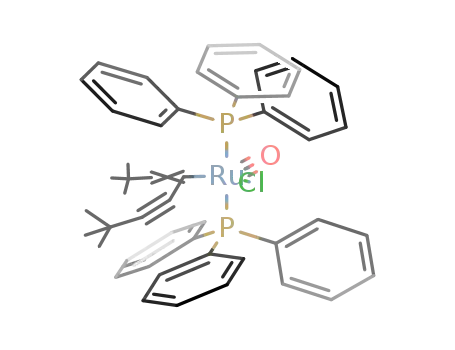 Molecular Structure of 125615-90-9 (RuCl(CO)(PPh<sub>3</sub>)2(C(CC-t-Bu)=CH-t-Bu))