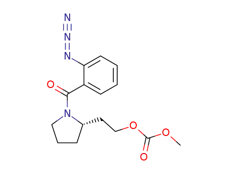 Molecular Structure of 191528-61-7 (Carbonic acid 2-[(S)-1-(2-azido-benzoyl)-pyrrolidin-2-yl]-ethyl ester methyl ester)