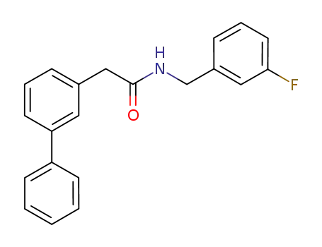 Molecular Structure of 897015-56-4 (N-[(3-Fluorophenyl)methyl]-[1,1'-biphenyl]-3-acetamide)