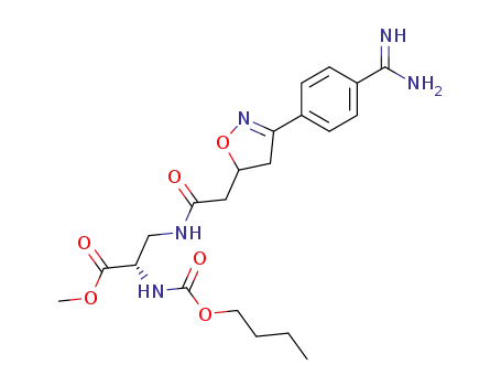(S)-2-Butoxycarbonylamino-3-{2-[3-(4-carbamimidoyl-phenyl)-4,5-dihydro-isoxazol-5-yl]-acetylamino}-propionic acid methyl ester