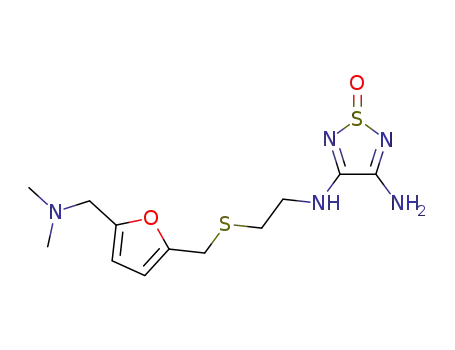 Molecular Structure of 78441-82-4 (N-[2-[[[5-[(Dimethylamino)methyl]furan-2-yl]methyl]thio]ethyl]-1,2,5-thiadiazole-3,4-diamine1-oxide)