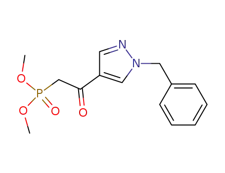 Molecular Structure of 493035-89-5 (Phosphonic acid, [2-oxo-2-[1-(phenylmethyl)-1H-pyrazol-4-yl]ethyl]-,
dimethyl ester)