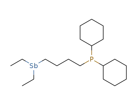 Dicyclohexyl-(4-diethylstibanyl-butyl)-phosphane