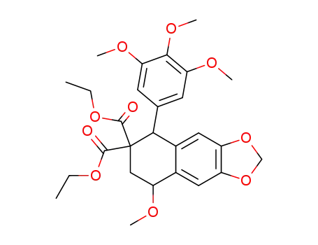 4-Methoxy-2,2-dicarbethoxy-6,7-methylenedioxy-1-(3',4',5'-trimethoxyphenyl)tetralin