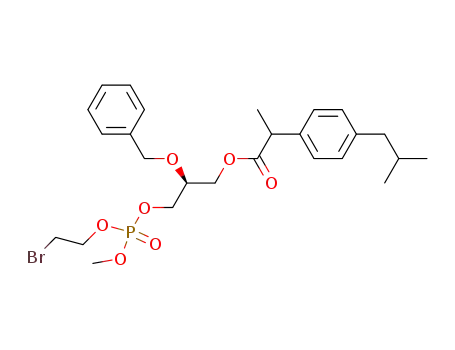 (3-O-[2-(4-isobutlyphenyl propanoyl)]-(S)-2-O-benzylglyceryl)-2-bromoethyl-methyl phosphate