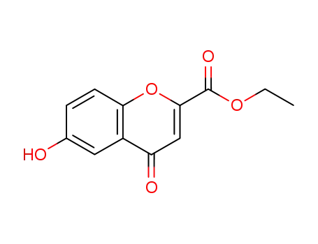 Molecular Structure of 28466-95-7 (6-Hydroxy-4-oxo-4H-1-benzopyran-2-carboxylic acid ethyl ester)