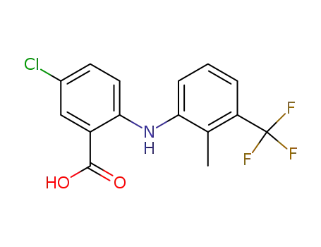 Molecular Structure of 61708-30-3 (Benzoic  acid,  5-chloro-2-[[2-methyl-3-(trifluoromethyl)phenyl]amino]-)