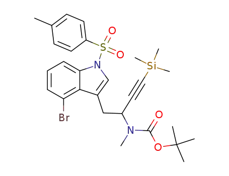 {1-[4-bromo-1-(toluene-4-sulfonyl)-1<i>H</i>-indol-3-ylmethyl]-3-trimethylsilanyl-prop-2-ynyl}-methyl-carbamic acid <i>tert</i>-butyl ester