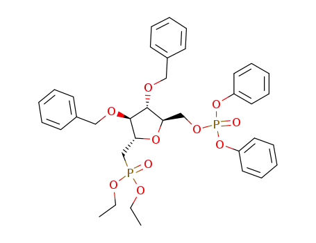 2,5-anhydro-3,4-di-O-benzyl-1-deoxy-1-diethylphosphono-6-O-diphenylphosphono-D-mannitol