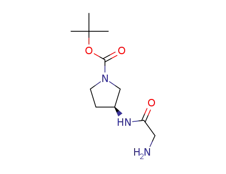 Molecular Structure of 193269-79-3 ((S)-3-(2-AMino-acetylaMino)-pyrrolidine-1-carboxylic acid tert-butyl ester)