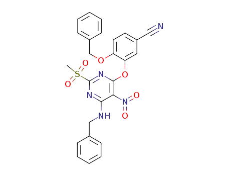 3-(6-Benzylamino-2-methanesulfonyl-5-nitro-pyrimidin-4-yloxy)-4-benzyloxy-benzonitrile