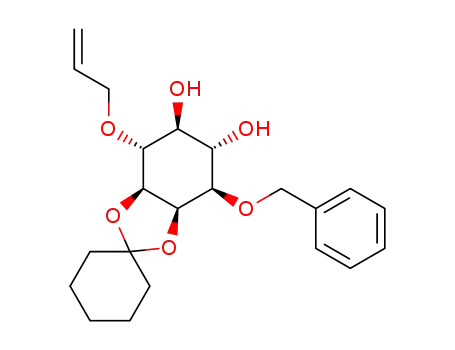 Molecular Structure of 154459-80-0 (1D-6-O-allyl-3-O-benzyl-1,2-O-cyclohexylidene-myo-inositol)