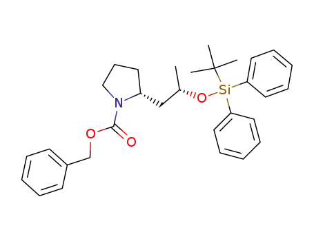 N-(benzyloxycarbonyl)-(2R)-2-[(2S)-2-((tert-butyldiphenylsilyl)oxy)prop-1-yl]pyrrolidine
