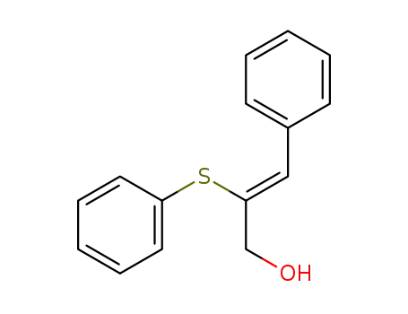Molecular Structure of 134996-34-2 ((Z)-3-phenyl-2-(phenylmercapto)-2-propenyl alcohol)