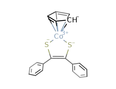Molecular Structure of 86543-64-8 ((η-cyclopentadienyl)(1,2-diphenyl-1,2-ethylenedithiolato)cobalt(III))