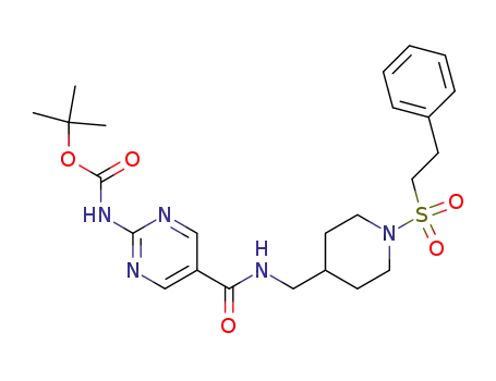 (5-{[1-(2-Phenyl-ethanesulfonyl)-piperidin-4-ylmethyl]carbamoyl}-pyrimidin-2-yl)-carbamic acid tert-butyl ester
