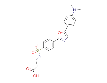 Molecular Structure of 203250-34-4 (b-Alanine,
N-[[4-[5-[4-(dimethylamino)phenyl]-2-oxazolyl]phenyl]sulfonyl]-)