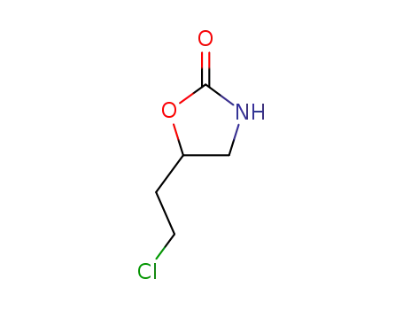 Molecular Structure of 49798-25-6 (2-Oxazolidinone, 5-(2-chloroethyl)-)