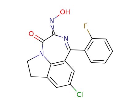 9-chloro-1-(2-fluoro-phenyl)-6,7-dihydro-[1,4]diazepino[6,7,1-<i>hi</i>]indole-3,4-dione 3-oxime