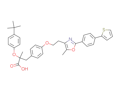 2-Methyl-3-(4-{2-[5-methyl-2-(4-thiophen-2-yl-phenyl)-oxazol-4-yl]-ethoxy}-phenyl)-2-(4-tert-butylphenoxy)-propionic acid