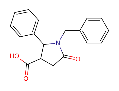 Molecular Structure of 94655-24-0 (1-BENZYL-5-OXO-2-PHENYL-PYRROLIDINE-3-CARBOXYLIC ACID)