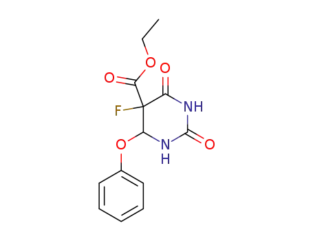 Molecular Structure of 65906-79-8 (5-Pyrimidinecarboxylic acid, 5-fluorohexahydro-2,4-dioxo-6-phenoxy-,
ethyl ester)