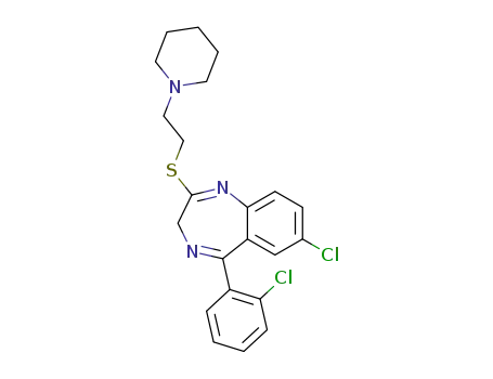 7-chloro-5-(2-chloro-phenyl)-2-(2-piperidin-1-yl-ethylsulfanyl)-3<i>H</i>-benzo[<i>e</i>][1,4]diazepine