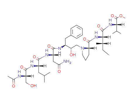 Molecular Structure of 127231-42-9 (N-acetylseryl-leucyl-asparaginyl(phenylalanyl-hydroxyethylamino-prolyl)isoleucyl-valyl methyl ester)