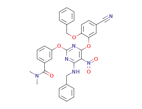 3-[4-Benzylamino-6-(2-benzyloxy-5-cyano-phenoxy)-5-nitro-pyrimidin-2-yloxy]-N,N-dimethyl-benzamide