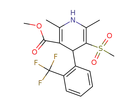 Molecular Structure of 58741-04-1 (2,6-dimethyl-3-carbomethoxy-5-methylsulphonyl-4-(2-trifluoromethylphenyl)-1,4-dihydro-pyridine)