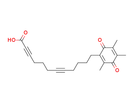 Molecular Structure of 90316-11-3 (12-(2,4,5-trimethyl-3,6-dioxocyclohexa-1,4-dien-1-yl)dodeca-2,7-diynoic acid)