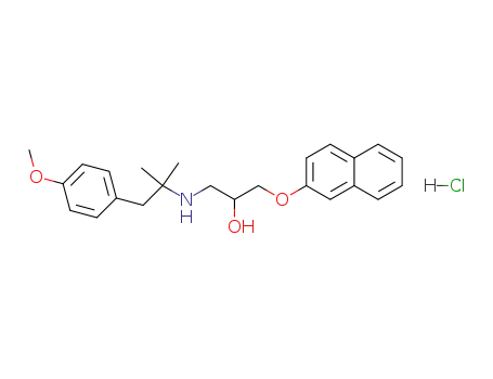 Molecular Structure of 257603-55-7 (1-((1,1-dimethyl-2-[4-(methyloxy)phenyl]ethyl)amino)-3-(2-naphthalenyloxy)-2-propanol hydrochloride)