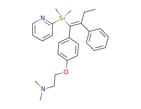 E-(Et)(C<sub>6</sub>H<sub>5</sub>)CC(4-Me<sub>2</sub>N(CH<sub>2</sub>)2OC<sub>6</sub>H<sub>4</sub>)(SiMe<sub>2</sub>C<sub>5</sub>H<sub>4</sub>N)