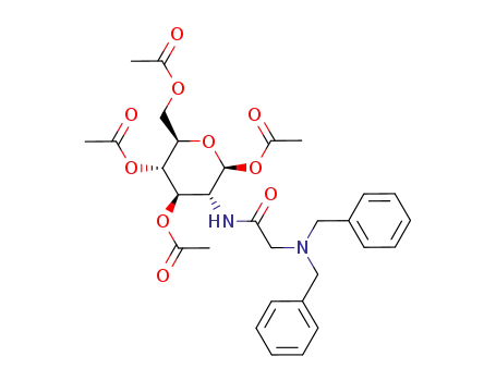 2-((bis(phenylmethyl)amino)acetamido)-2-deoxy-1,3,4,6-tetra-O-acetyl-β-D-glucopyranose