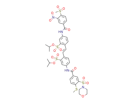 2-[(E)-2-[2-(isopropoxysulfonyl)-4-[4-(methylsulfonyl)-3-nitrobenzoyl]aminophenyl]ethenyl]-5-[4-[4-(methylthio)-3-(4-morpholinylsulfonyl)benzoyl]amino]benzenesulfonic acid, (1-methylethyl) ester