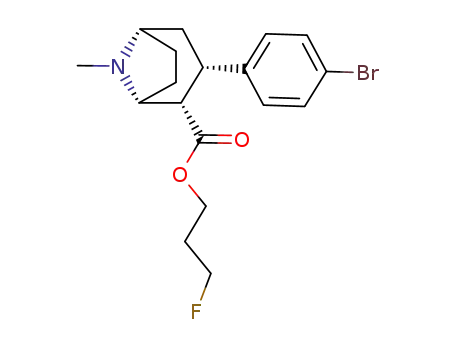 Molecular Structure of 805255-23-6 (8-Azabicyclo[3.2.1]octane-2-carboxylic acid,
3-(4-bromophenyl)-8-methyl-, 3-fluoropropyl ester, (1R,2S,3S,5S)-)