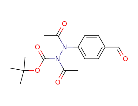 Molecular Structure of 828246-99-7 (Hydrazinecarboxylic acid, 1,2-diacetyl-2-(4-formylphenyl)-,
1,1-dimethylethyl ester)