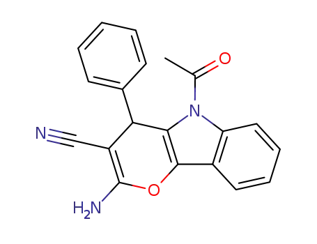 2-amino-4-phenyl-5-acetyl-3-cyano-4H-pyrano<3,2-b>indole
