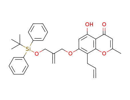 7-{2''-[(tert-butyldiphenylsiloxy)methyl]allyloxy}-8-allyl-5-hydroxy-2-methyl-4H-chromen-4-one