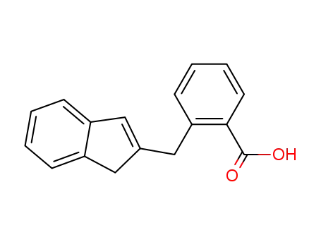 Molecular Structure of 846589-69-3 (Benzoic acid, 2-(1H-inden-2-ylmethyl)-)
