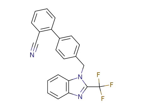 Molecular Structure of 847235-55-6 (2-trifluoromethyl-1-[(2'-cyanobiphenyl-4-yl)methyl]benzimidazole)