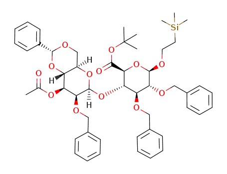 tert-butyl 3-O-acetyl-2-O-benzyl-4,6-O-benzylidene-β-D-mannopyranosyl-(1->4)-[2-(trimethylsilyl)ethyl 2,3-di-O-benzyl-β-D-glucopyranosid]uronate