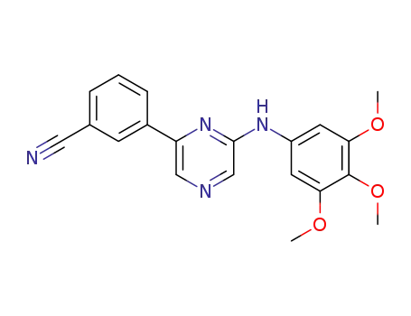 Molecular Structure of 894416-34-3 (2-(3,4,5-trimethoxyphenylamino)-6-(3-cyanophenyl)-pyrazine)